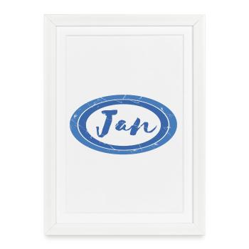 Jan | oval - Framed poster (27 × 37 cm) - white - Front