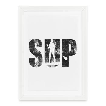 SUP Girl Stand Up Paddling - Framed poster (27 × 37 cm) - white - Front