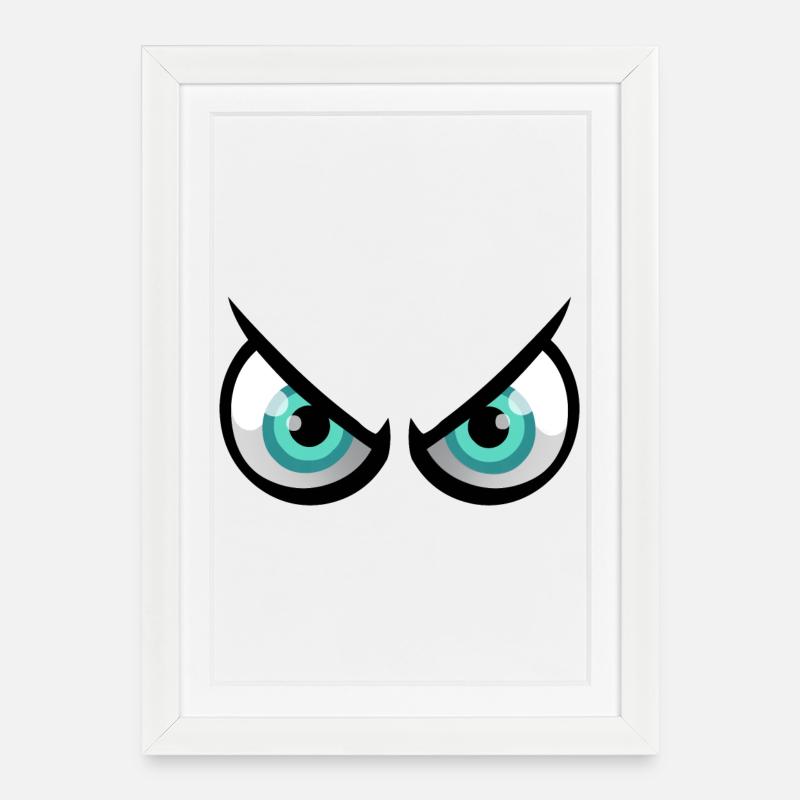 angry eyes - Framed poster (27 × 37 cm) - white