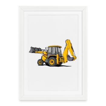Tractor Loader - Framed poster (27 × 37 cm) - white - Front