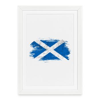 Drapeau vintage Ecosse - Affiche encadrée (27 × 37 cm) - blanc - Devant