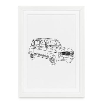 La 4L - Affiche encadrée (27 × 37 cm) - blanc - Devant
