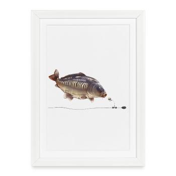 Mirror Carp Chod Rig Fishing Design - Framed poster (27 × 37 cm) - white - Front