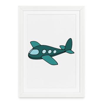 Airplane - Framed poster (27 × 37 cm) - white - Front