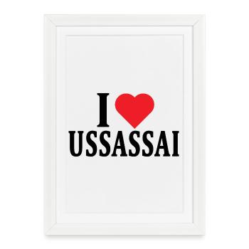 t-shirt Io amo Ussassai t-shirt Sardegna - Framed poster (27 × 37 cm) - white - Front