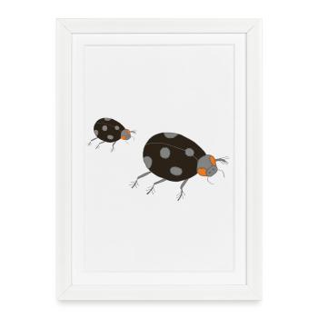ladybug dark - Framed poster (27 × 37 cm) - white - Front