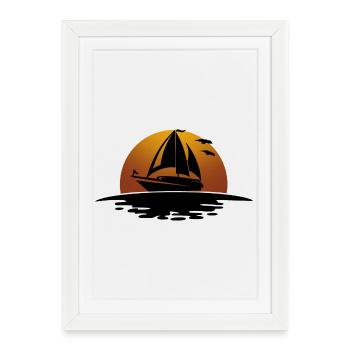 Voilier Voilier Marin - Affiche encadrée (27 × 37 cm) - blanc - Devant
