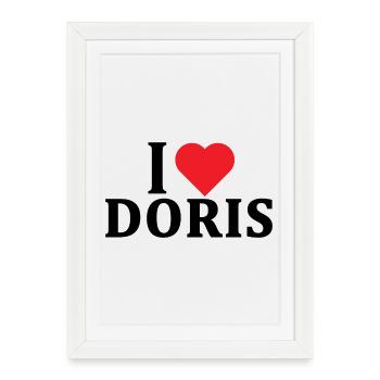 T-shirt J’adore Doris t-shirt idée cadeau - Affiche encadrée (27 × 37 cm) - blanc - Devant