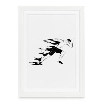 Runner Icon Illustration Sprinter Graphic icon - Framed poster (27 × 37 cm) - white - Front