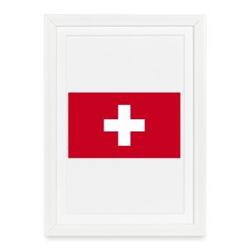 Drapeau suisse - Affiche encadrée (27 × 37 cm) - blanc - Devant