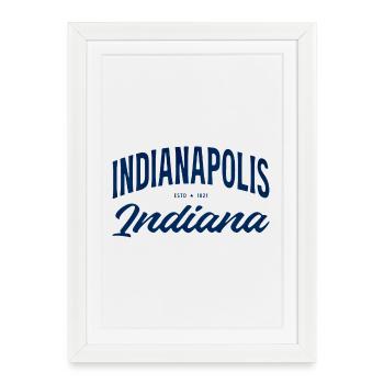 Écriture Indianapolis Indy Vintage - Affiche encadrée (27 × 37 cm) - blanc - Devant