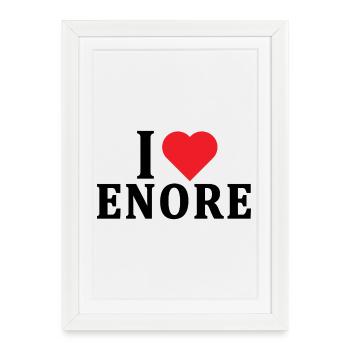 t-shirt I love Enore t shirt gift idea - Framed poster (27 × 37 cm) - white - Front