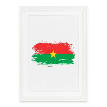 Drapeau du Burkina Faso - Affiche encadrée (27 × 37 cm) - blanc - Devant