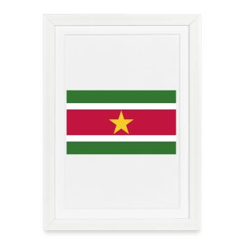 Drapeau national du Suriname - Affiche encadrée (27 × 37 cm) - blanc - Devant