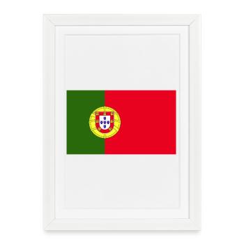 Drapeau national du Portugal - Affiche encadrée (27 × 37 cm) - blanc - Devant