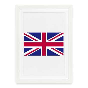 Drapeau national de la Grande-Bretagne - Affiche encadrée (27 × 37 cm) - blanc - Devant