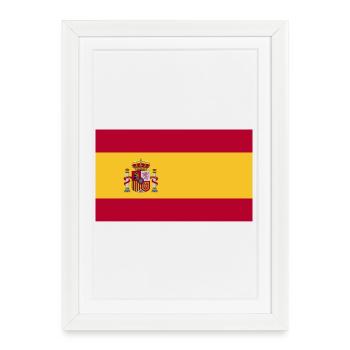 Drapeau national de l’Espagne - Affiche encadrée (27 × 37 cm) - blanc - Devant