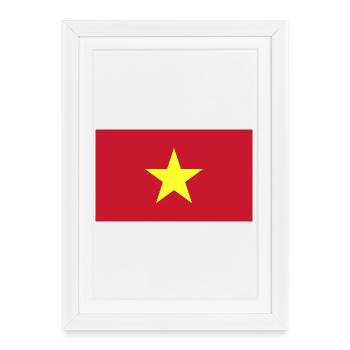 Drapeau national du Vietnam - Affiche encadrée (27 × 37 cm) - blanc - Devant