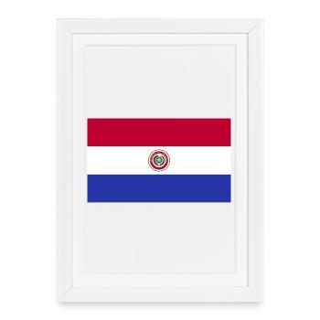Drapeau national du Paraguay - Affiche encadrée (27 × 37 cm) - blanc - Devant