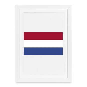 Drapeau national des Pays-Bas - Affiche encadrée (27 × 37 cm) - blanc - Devant