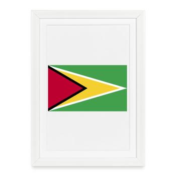Drapeau national du Guyana - Affiche encadrée (27 × 37 cm) - blanc - Devant
