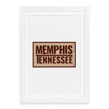 Enseigne ancienne de Memphis Tennessee - Affiche encadrée (27 × 37 cm) - blanc - Devant