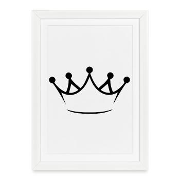 Couronne - noire - Affiche encadrée (27 × 37 cm) - blanc - Devant