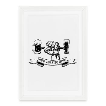 HARD ATHLETIC DRINK - Affiche encadrée (27 × 37 cm) - blanc - Devant