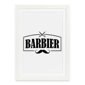 Chemise de barbier - Affiche encadrée (27 × 37 cm) - blanc - Devant
