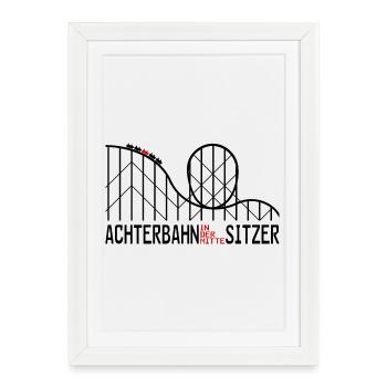 Achterbahnindermittesitzer 2 - Gerahmtes Poster (27 × 37 cm) - Weiß - Vorne