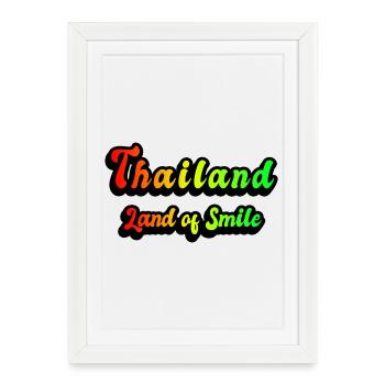 Thaïlande, le pays du sourire - Affiche encadrée (27 × 37 cm) - blanc - Devant
