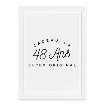 Cadeau 48 ans  - Affiche encadrée (27 × 37 cm) - blanc - Devant