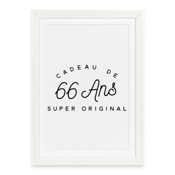 Cadeau 66 ans  - Affiche encadrée (27 × 37 cm) - blanc - Devant