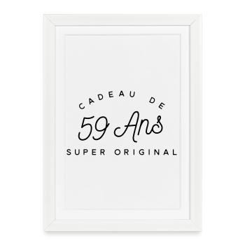 Cadeau 59 ans   - Affiche encadrée (27 × 37 cm) - blanc - Devant