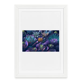 Succulent cadeau Echeveria - Affiche encadrée (27 × 37 cm) - blanc - Devant