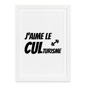musculation, salle de musculation, culturisme - Affiche encadrée (27 × 37 cm) - blanc - Devant