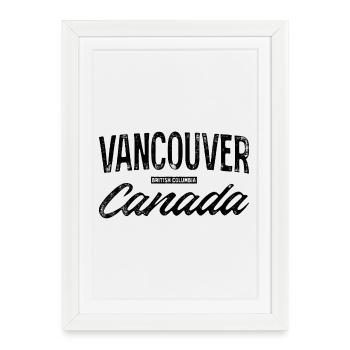 Vancouver Canada Retro Lettering Design - Framed poster (27 × 37 cm) - white - Front