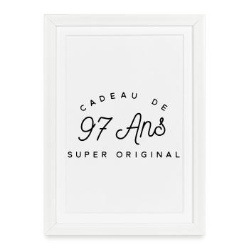 Cadeau 97 ans  - Affiche encadrée (27 × 37 cm) - blanc - Devant