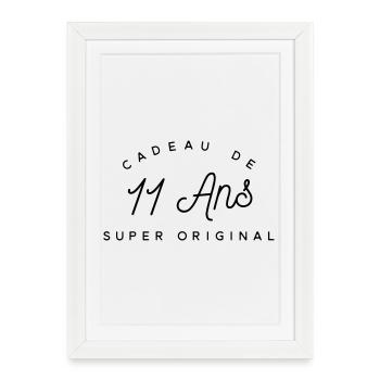 Cadeau 11 ans  - Affiche encadrée (27 × 37 cm) - blanc - Devant