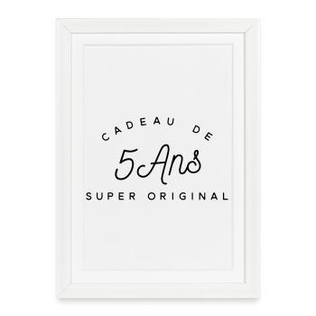 Cadeau 5 ans  - Affiche encadrée (27 × 37 cm) - blanc - Devant