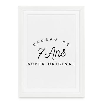 Cadeau 7 ans  - Affiche encadrée (27 × 37 cm) - blanc - Devant