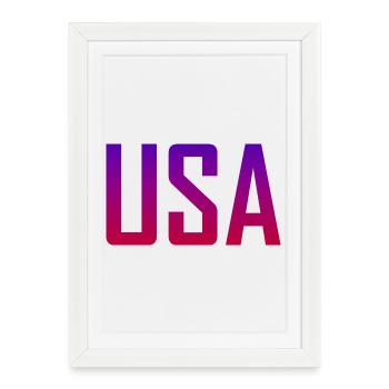 États-Unis - Affiche encadrée (27 × 37 cm) - blanc - Devant