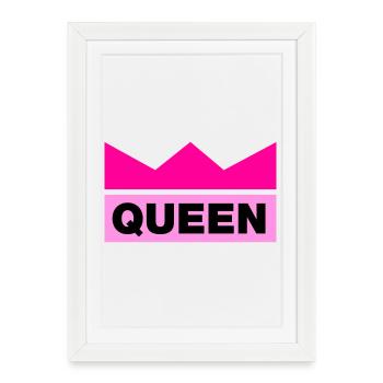 Reine avec couronne / 3 couleurs - Affiche encadrée (27 × 37 cm) - blanc - Devant