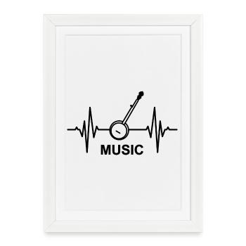 Music ECG Heart Line - Framed poster (27 × 37 cm) - white - Front
