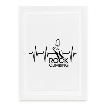 Icône de battement de cœur de pouls d’escalade d’escalade icône d’escalade - Affiche encadrée (27 × 37 cm) - blanc - Devant