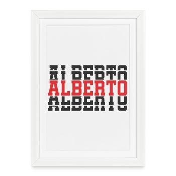Alberto t-shirt t-shirt gift idea stacked text - Framed poster (27 × 37 cm) - white - Front