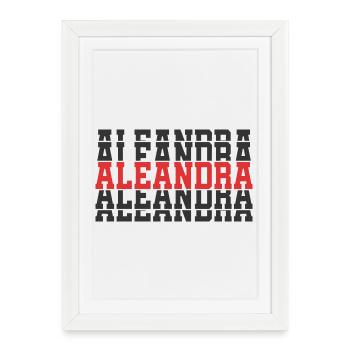 t-shirt Aleandra t-shirt gift stacked text - Framed poster (27 × 37 cm) - white - Front