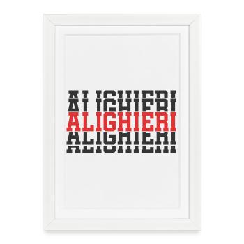 Alighieri t-shirt stacked text idea t-shirt - Framed poster (27 × 37 cm) - white - Front