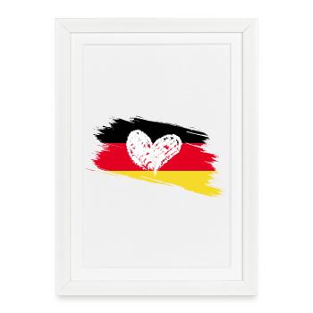 J’aime l’Allemagne et l’Allemagne t’aime - Affiche encadrée (27 × 37 cm) - blanc - Devant