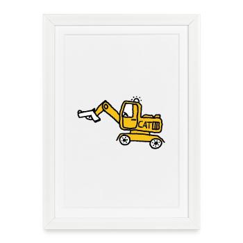 Danger pour la construction - Affiche encadrée (27 × 37 cm) - blanc - Devant